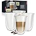 Moritz & Moritz Barista Napoli 4 Bicchieri per latte macchiato con doppio strato di vetro da 300 ml – Bicchieri per il caffè, il tè oppure per il dessert - Lavabili in lavastoviglie