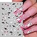 8 Sheets Halloween Nail Stickers for Nail Art with Tweezers 3D Self-Adhesive Ghost Nail Art Stickers Design Spider Bat and Spider Web Nail Decals Cute Halloween Nail Supplies for Women Girls