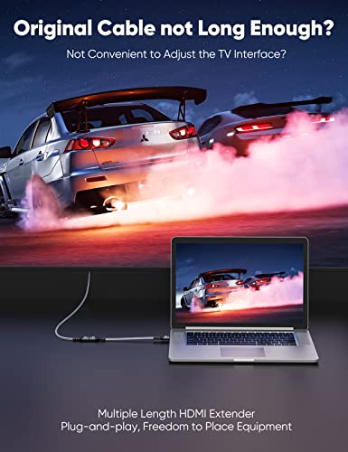 8K Hdmi Extender 3Ft, Highwings Hdmi Extension Cable Male To Female Adapter For Tv, 4K@120Hz 8K@60Hz 2.1 Ultra High Speed 48Gbps, Compatible With Roku/Fire Tv Stick, Ps5, Ps4, Uhd Tv Pc, Blu-Ray #TOP2
