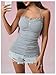 MakeMeChic Women's Ruffle Halter Tops Y2k Backless Frill Trim Going Out Tank Tops Grey Large