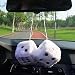 Oyria 2PCS Dadi appesi per Auto Ciondolo per Auto in Peluche con Punti e Ciondolo Quadrato a Ventosa per Auto Frigorifero in Vetro Decorazione per Interni per Auto