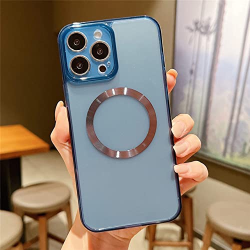 Coque en silicone transparente pour iPhone 13 Pro bleu mat protection caméra en voyage