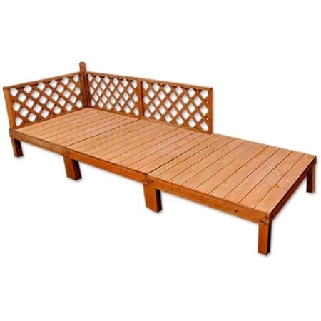 Amazon ウッドデッキ デッキキュート フェンス 付 0 5坪セット ライトブラウン Aks Jj Prohome ガーデンデッキ Diy 天然木 組立式 庭 ラティス