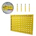 Amosfun Galvanized Steel Pegboard Wall Hanger 50x35cm Multifunctional Garage Storage Rack Tool Organization Panel Yellow 0.8mm Thickness