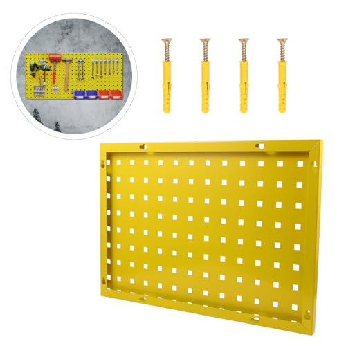 Tablero Perforado Multifuncional Amarillo de Acero Evita Caídas de Herramientas 7