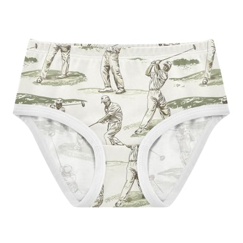ZZKKO Vintage Golf Players Girls Underwear Toddler Panties for Girls Comfort Brief Size 2-8T