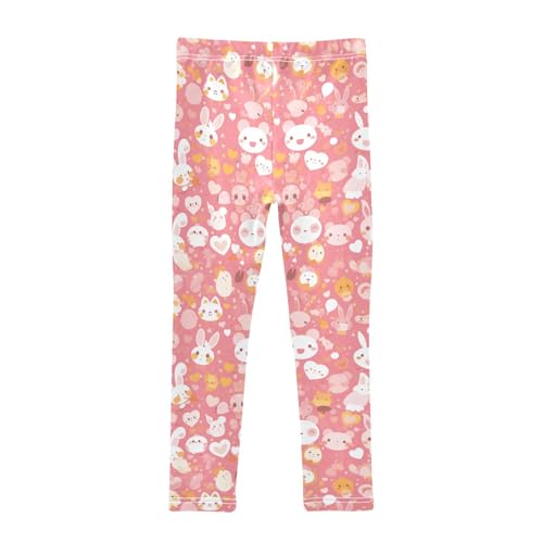 KLL Pink Glittering Girls Leggings Soft High Waisted Lounge Pants Exercise2