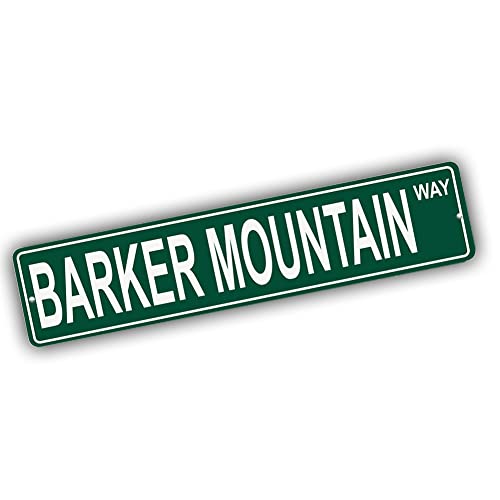 Brotherhood Aluminum Street Sign for Barker Mountain - Maine Man Cave Decor