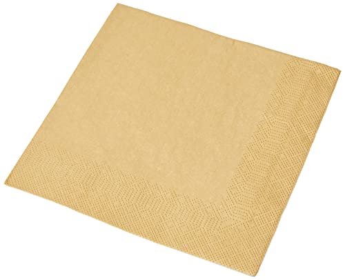 HEKU 30241-24 : Lot de 100 serviettes en papier monochromes triple épaisseur, 33 x 33 cm, doré