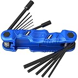 12-Piece Large Folding Hex Key Set Metric (1.5-12mm), Heavy Duty Allen Wrench Set, Portable Tool for Archery, Bike Repair, Furniture, and Basic Home Maintenance (Blue)