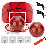 Baloncesto de trampolín Hoop al Aire Libre Mini Baloncesto Basketball Hoop Muro de Pared Atendamiento de Baloncesto con 2 Mini Pelotas para niños Haciendo Ejercicio Jugando al Aire Libre Rojo al