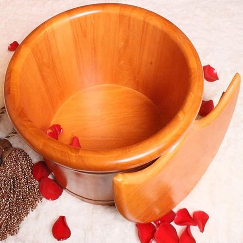 Bañera para pies de roble natural con masaje miniatura 5