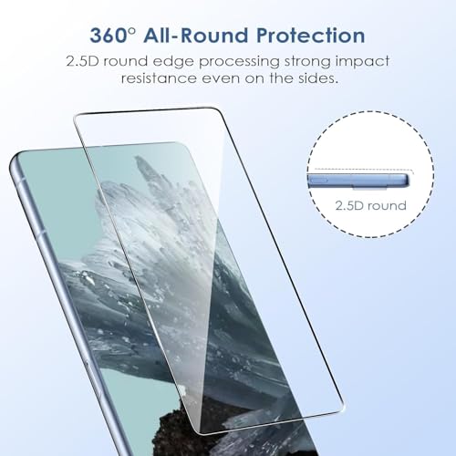 Image of Uyiton by SHILD - (Pack of 2) Tempered Glass Screen Protector for Google Pixel 8 | 9H Hardness | HD Clarity | Fingerprint Unlock Support | Scratch Resistant | Easy Installation