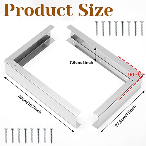 Image of 2 Pieces Stainless Steel Microwave Trim Kit 3'' Wide Built in Microwave Side Panel Filler Kit for Range Kitchen Countertop Oven with Screws 15.75 inch H x 11 inch D(Silver)