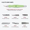 Excel Blades Fit Grip Craft Knife With #11 Ultra-Sharp Carbon Steel Angled Blade – Precision Hobby Knife With Contoured Rubberized Grip For DIY, Art Crafts, And Model Projects – Green, Made in the USA #2