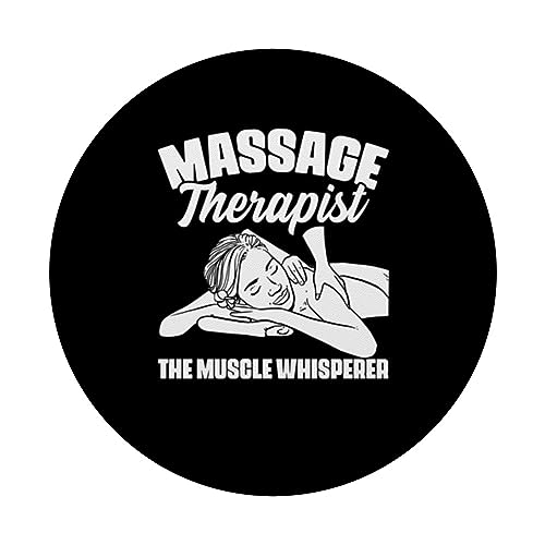 The Muscle Whisperer Massage Therapist Back Rub Therapy Fun PopSockets Swappable PopGrip, Black - Image 3