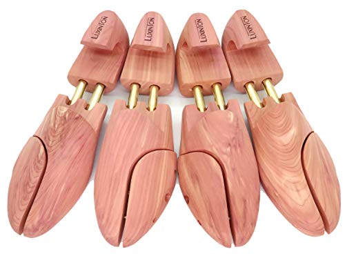 Luxinton Cedar Shoe Tree Boot Keeper for Men Luka 2-pack Adjustable Shoetree Twin Tube(for 2 pairs of shoes)(EU 44-45 / Large / 11-12 US)