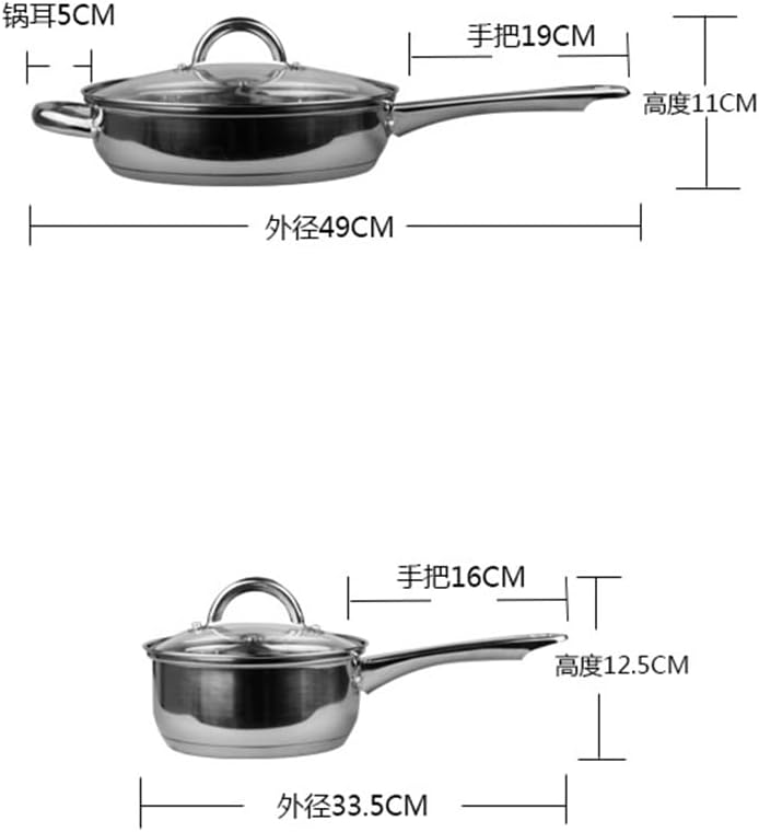 18/10 Bottom Combination Cookware 12 Piece Stainless Steel Set Food Grade Pot