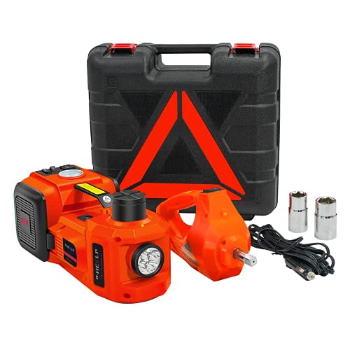 E-HEELP Cric électrique pour Voiture 5 tonnes 12V Hydraulique (Portée:15.5-44.5cm) Kit avec clé...