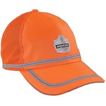 Ergodyne GloWear 8930 High Vis Baseball Hat ، لوحة شبكة تنفس ، تقليم عاكس للرؤية المحسنة ، البرتقال