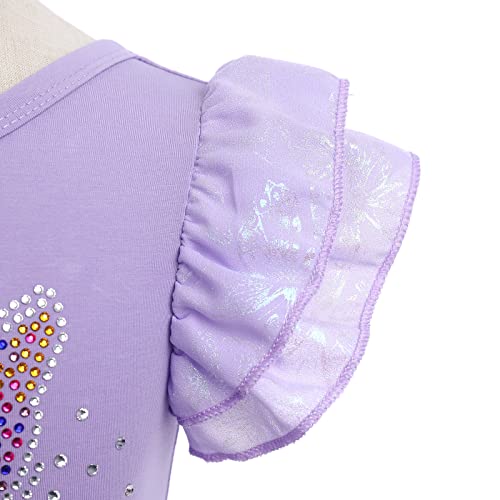 Sequin Butterfly Ballet Leotards For Girls Dance Leotard Skirted Dress Shiny Chiffon Ballerina Costume Dancewear Kids Toddler Ballet Outfit Gymnastics Leotards Purple - Butterfly 11-12 Years #TOP3