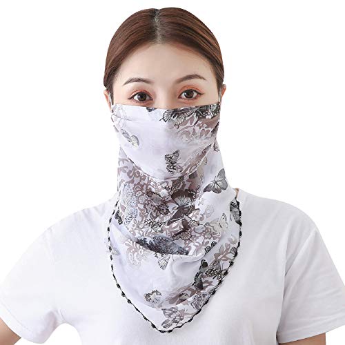 Tuopuda Damen Halstuch Bandana Multifunktionstuch Kopftuch Schlauchschal Sonnenschutz Schal Balaclava UV-Schutz Atmungsakti Chiffon Tuch für Laufen Radfahren Motorradfahren Fahrrad