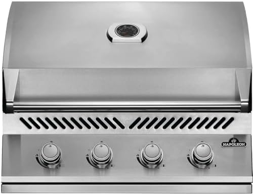 Napoleon Built-In 500 Series 32-Inch Built-In Gas Barbecue Grill Head - BI32PSS - Marine Grade Stainless Steel, Propane, 4 Main Burners, 7.5 mm Stainless Steel Grids