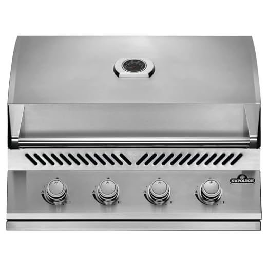 Napoleon Built-In 500 Series 32-Inch Built-In Gas Barbecue Grill Head - BI32NSS - Marine Grade Stainless Steel, Natural Gas, 4 Main Burners, 7.5 mm Stainless Steel Grids, Dual Level Stainless Steel Sear Plates