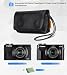 Lacdo Kamera Tasche Schutzhülle für Canon PowerShot G7 X Mark III / G7X Mark II Digital Camera, Weiches Leder Kamera Pouch für Reise, Kompakt Canon G7 X Mark III Tasche mit Handgelenkband, Schwarz