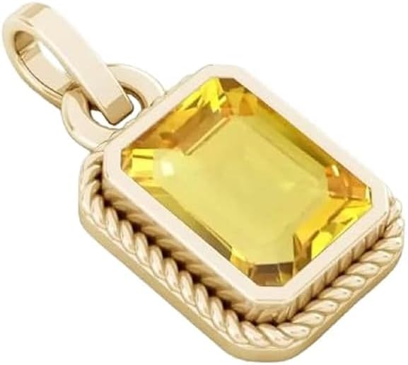 Certified 6.00 CARAT Natural Unheated Untreated Ceylone Pendant/Locket Yellow Sapphire (Pukhraj Stone) Gemstone By Lab Certified(Top AAA+) Quality For Men And Women