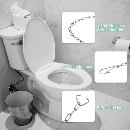 Chaîne de toilette universelle en acier inoxydable 24,9 cm uxcell