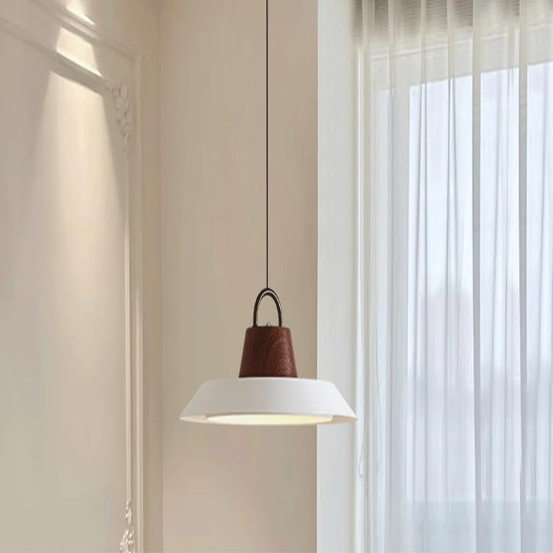 Lampe à suspension LED en acrylique blanc en forme de disque