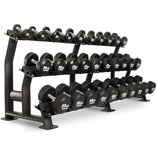XMARK Dumbbell Weights Sets, 5-50lb and 5-75lb Dumbbell Sets, No Odor, Urethane Dumbbells, Commercial Gym and Home Gym Equipment