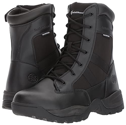 Smith & Wesson Calçado Breach 2.0 Bota masculina tática impermeável com zíper lateral, Preto, 12