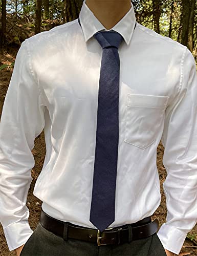 Image of Kebocis Mens Solid Color Cotton Necktie for Men