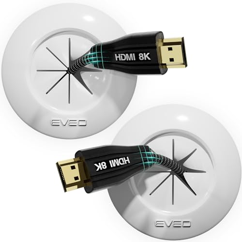 EVEO® in Wall Cable Management Kit - TV Cord Hider for Wall Mounted TV Wire Hider for Wall, TV Cable Hider Wall Kit & Wall Cable Management TV Cable Hider - 2 White Wall Grommets for Cables