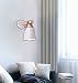 Goeco Lámpara de pared pantalla metal, Lámpara de pared decorativa madera, Lámpara...