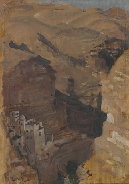 Tableau George Lambert Monastère dans le ravin de Wady Kelt affiche décoration murale toile