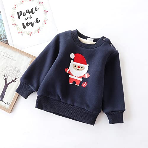 Small and Children's Plush and Thick Super Soft Warm Sweater with Printed Shoulder Buckle for Comfortable elk Clothing