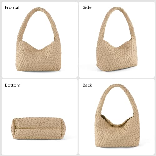 Woven Handbag for Woman Vegan Leather Shoulder bag and Purse Small Fashion Shopper Totes Ladies Underarm Bags2