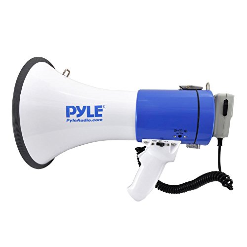 Pyle-Pro Portable Megaphone Speaker Pa Bullhorn - Built-In Siren, 50W Adjustable Volume Control In 1200 Yard Range, Ideal For Any Outdoor Sports, Cheerleading Fans&Coaches Or For Safety Drills-Pmp50 #TOP2