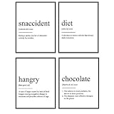 Funny Weight Loss Definitions Wall Art Print Set - 8x10 Home and Kitchen Decor, Room Decoration -...