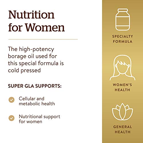 image for Solgar Super GLA 300 mg, 60 Softgels - Cold-Pressed Borage Oil, Essent