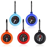 5 Pezzi Bussola, 4.3×9cm Bussola Tascabile da Trekking,Piccola Bussolas Navigazione Colorata,Bussolas con Moschettone,Bussolas Impermeabile e Antiurto per Outdoor,per Navigazione Sportiva All'aperto
