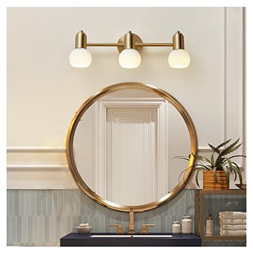 Éclairage de vanité or 45 cm avec 3 têtes E14 pour mur de salle de bain