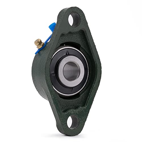 Image of XIKE 2 Pcs UCFL202-10 Bore 5 /8 inch Pillow Block Flange Mounted Ball Bearings. | Solid Cast Iron Base and Self Aligning Chrome Steel Sealed Bearings