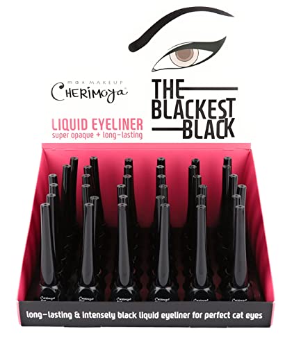 Cherimoya Max Makeup Liquid Eyeliner The Blackest Black Eyeliner. Super opaque long lasting