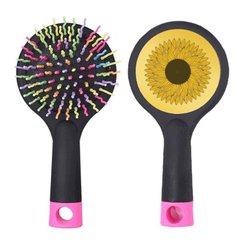 Brosse à cheveux tournesol jaune pour un démêlage doux durant la routine du matin
