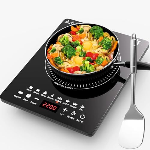 موقد حثي فردي من كوينادا - لوح تسخين كهربائي 2200 واط للطبخ ...