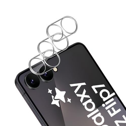 TUTUO 2 Piezas Cristal Templado Cámara para Samsung Galaxy Z Flip 7 Protector Lente Camera, 9H Dureza Anti Arañazos Lens Vidrio Templado, Amigable para Case  Transparente